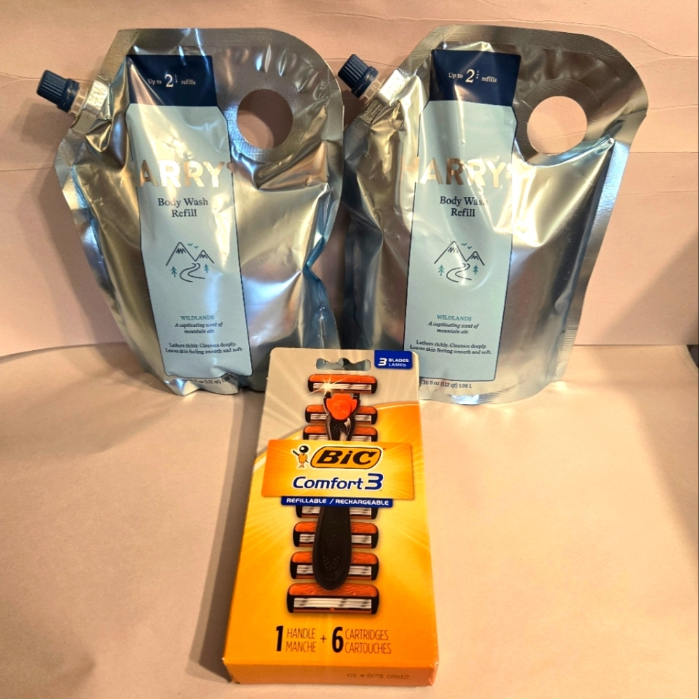 Harry's Body Wash Refills (QTY 2 - 36 oz) + FREE Bic Razor Pack BUNDLE